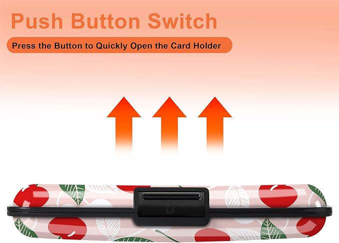 Mayski 2 Pack Credit Card Holder for Women RFID Blocking Wallet, Cherry | Card Wallets for Women Small Mini Business Metal Accordion Aluminum Alloy Hard Case for Men - Image 6