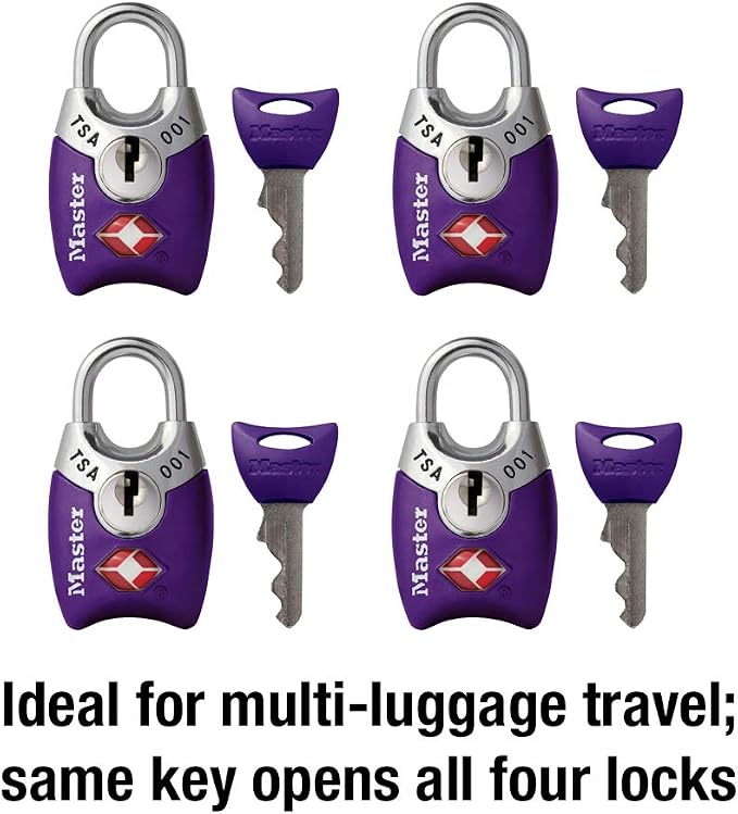 Master Lock 4689Q TSA Approved Luggage Lock, 4 Pack, Colors May Vary - Image 4