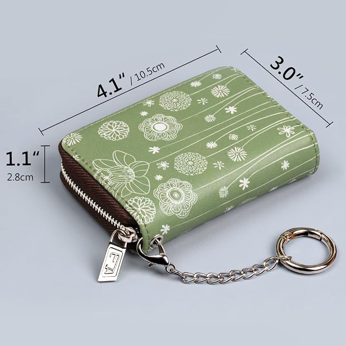 FurArt Zipper Wallet Women RFID Credit Card Holder keychain Wallet | ID Window RFID Blocking Compact Small business 15/16 slots - Image 4
