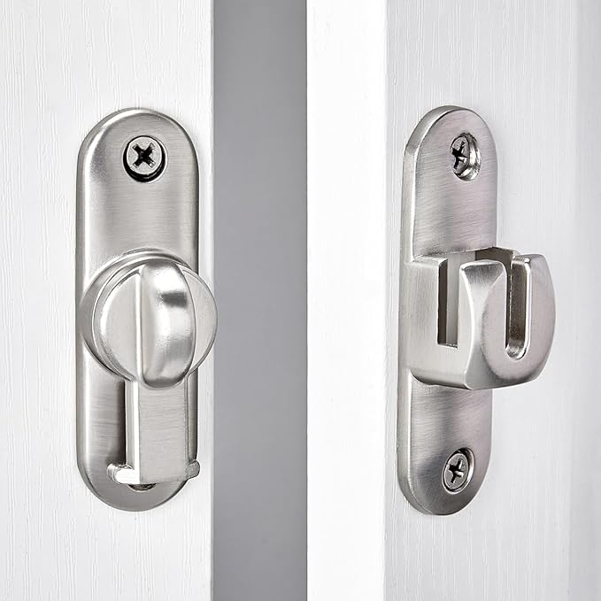 6 Packs Silvery 90/180 Degree Barn Door Latches,Flip Gate Lock | Zinc Alloy Flip Gate Latches,Right Angle Door Lock,for bedroom,garage,sliding door,window,cabinet,drawer,pet enclosures - Image 6