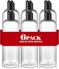 6Pcs 16 oz Clear Plastic Refillable Travel Bottles with Black Disc Top Caps | Squeeze Empty Shampoo Bottles, For Shampoo and Conditioner, For Lotions, Body Soap Cream, Cosmetic Containers by DPLASKA