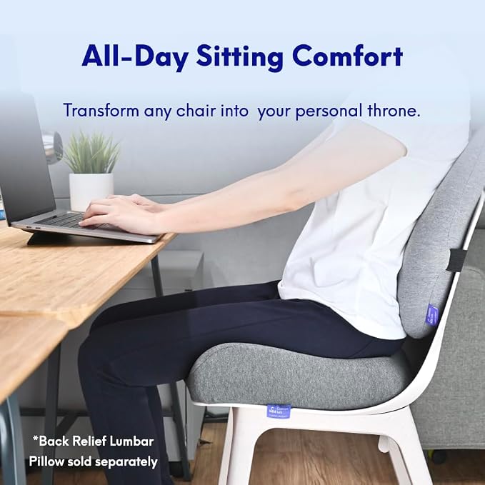 C CUSHION LAB Patented Pressure Relief Seat Cushion for Long Sitting Hours on Office/Home Chair, Car, Wheelchair - Extra-Dense Memory Foam for Hip, Tailbone, Coccyx, Sciatica - Wellness Green - Image 2