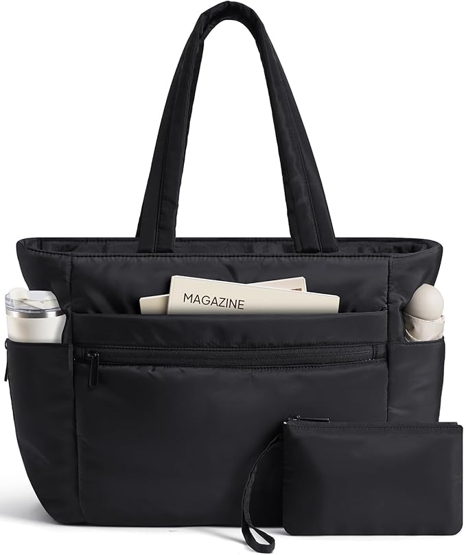 TOPEAST Tote Bag for Women Puffer Travel Carry On Bags with Laptop Compartment & Cup Holder Work Tote for Weekend Overnight by TOPEAST