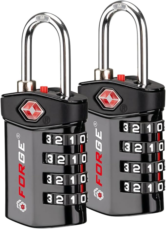 Forge Travel Lock,TSA Approved Luggage Locks for Air Travel, Gym Lockers, School Lockers, Pelican Cases, Gun Case, Easy Read Dials, Durable Alloy Body by Forge