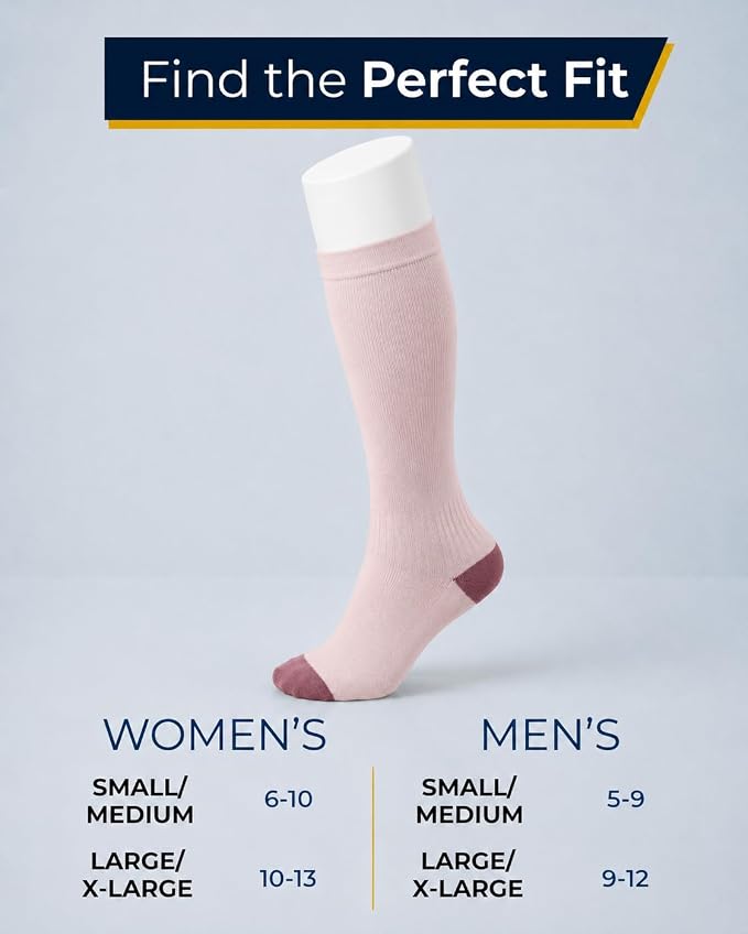 Pembrook® Bamboo Viscose Light Compression Socks - 3 Pairs | 8-15 mmhg Compression Socks | Knee High Comfort Support Socks - Image 7