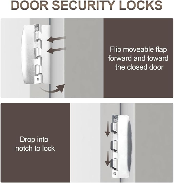 Flip Action Door Lock for Child Safe & Home Defense 2 Psc | Safety Door Lock with Anti-Lock Out Screw Easy Install for Bedroom, Front Door, Inward Opening Doors - Image 6