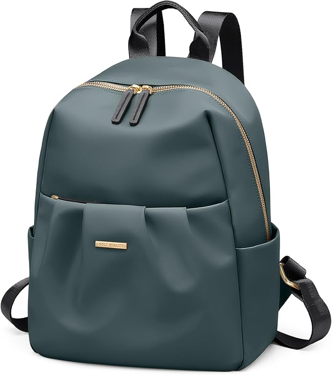 Small Backpack for Women, Cute Backpack Casual Work Daypack Purse for College Travel, fit 9.7 Inch, Dark Green by GOLFQUALITY