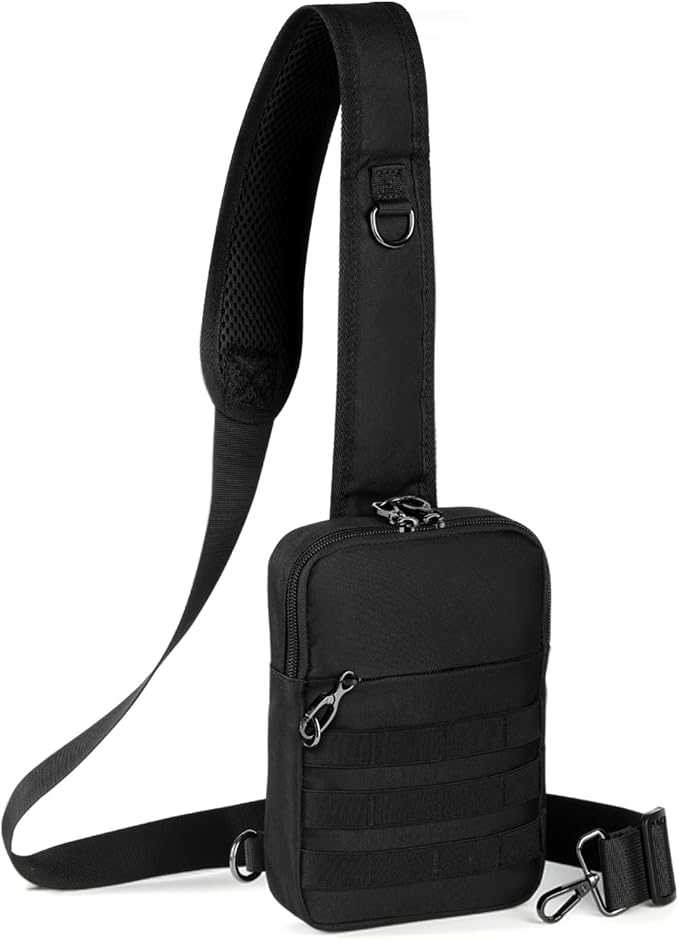 Anti Theft Sling Bag Tactical Small Shoulder Chest Crossbody Bag for Men Women with Zipper Lock RFID Blocking by Tibroni