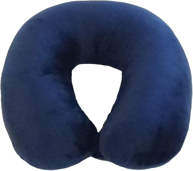 Wolf Essentials Adult Cozy Soft Microfiber Neck Pillow for Travel – Compact, Machine Washable - Perfect for Airplane, Car, or Home Use - Filled and Finished in The USA – Navy - Image 4