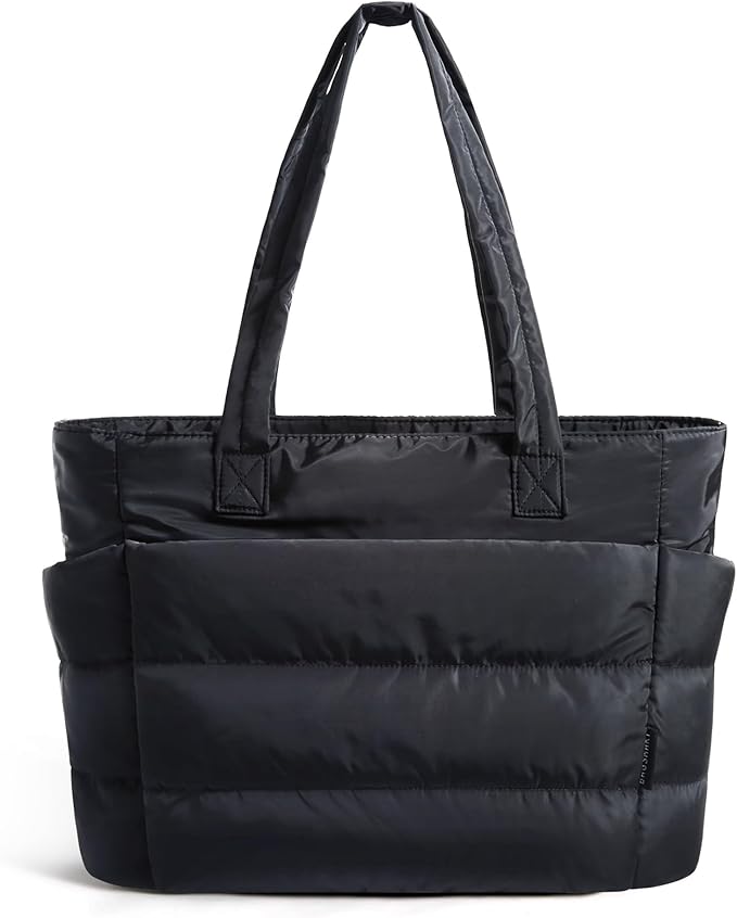 BAGSMART Tote Bag for Women, Lightweight Puffy Tote Bag with Compartments Shoulder Bag Handbag for Travel, Work, Gym | Lightweight by BAGSMART