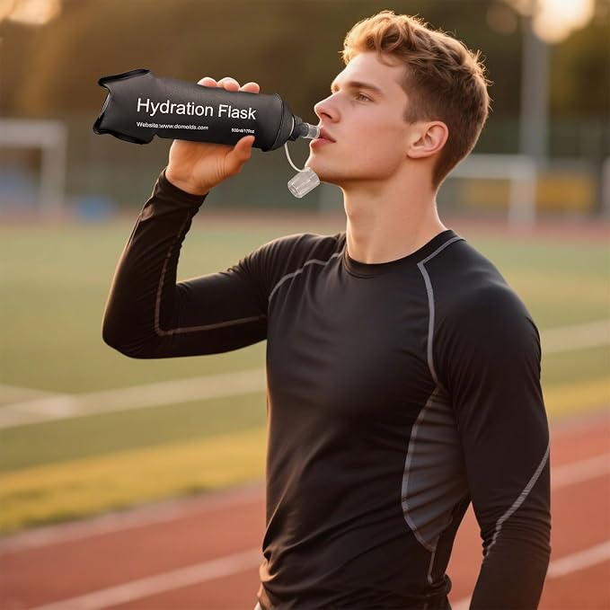 GUYI GYGYL Soft Flask, Collapsible Water Bottle for Sports, 500ml Black | TPU Collapsible Water Bottle for Hydration Pack, Running Vest, Leak-Proof Folding Bottle for Hiking Cycling Climbing Jogging - Image 8