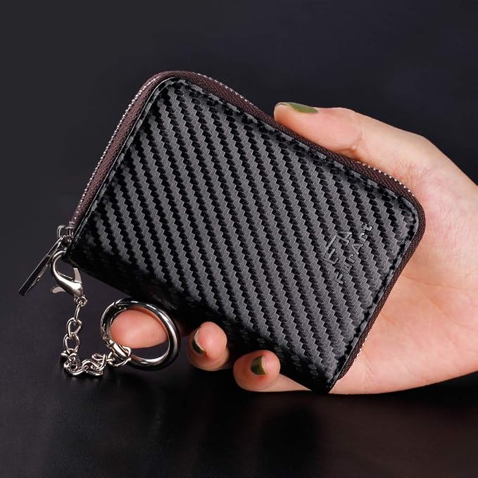 FurArt Zipper Wallet Women RFID Credit Card Holder keychain Wallet | ID Window RFID Blocking Compact Small business 15/16 slots - Image 4