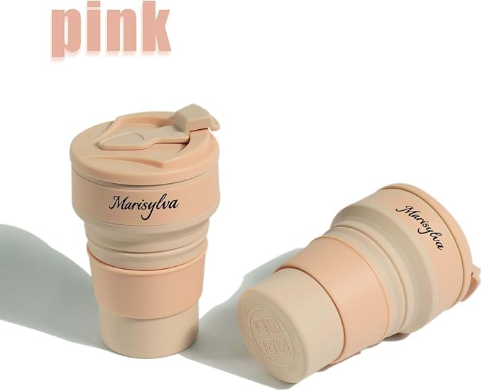 12oz Collapsible Water Bottles, Silicone Foldable Portable Travel Water Bottle, Folding Lightweight Reusable Leakproof for Traveling Camping Hiking Cycling Yoga Sports Pink - Image 5