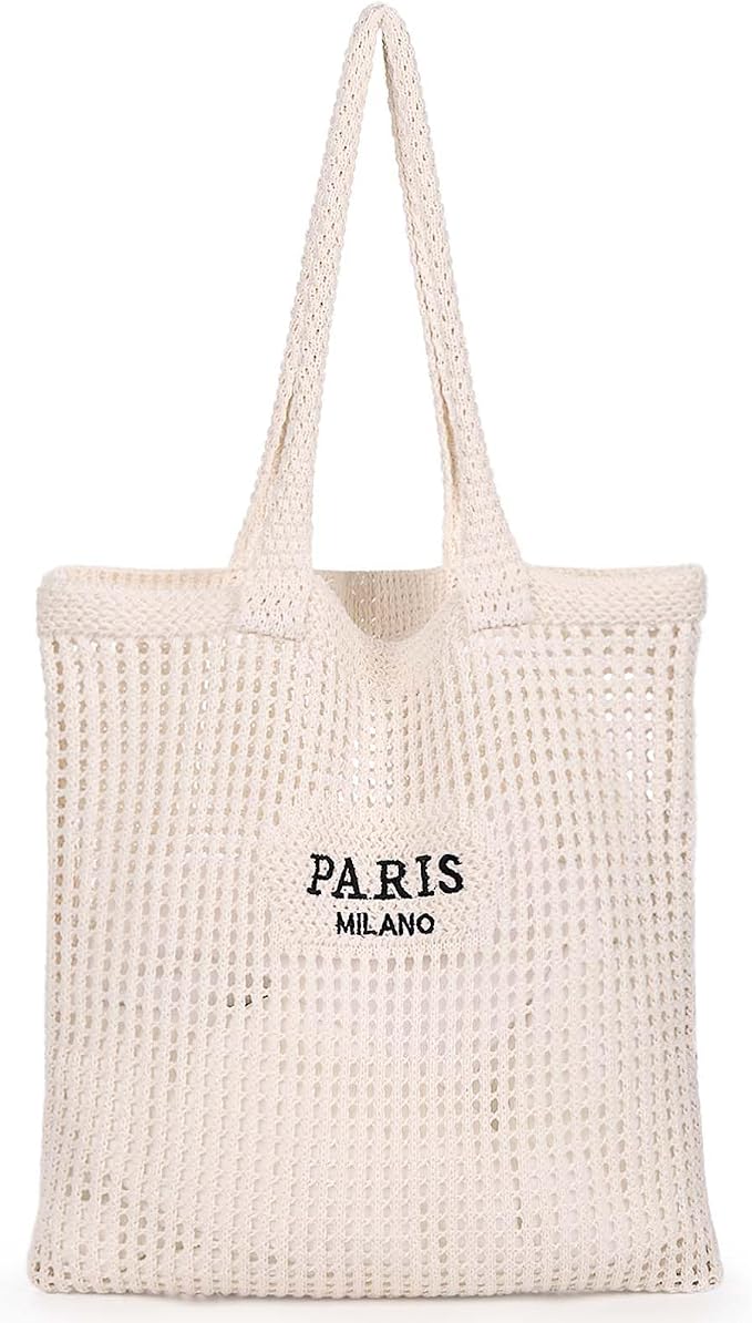 Sightor Crochet Tote Bag, Mesh Beach Bag Knit Summer Hobo Bag for Women | Beach Tote bag Vacation Outfits Aesthetic Boho Bag by Sightor