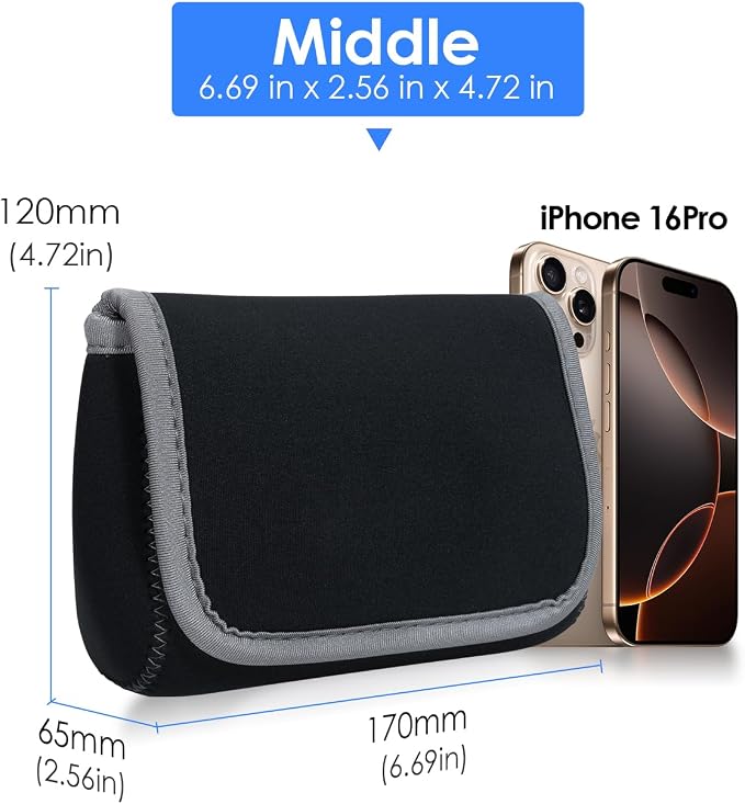 LENTION Medium Gray Travel Electronic Organizer Pouch with Hook-and-Loop | Compact Tech Storage Fits Adapter, Mice, Charger, Power Bank & Cable to Keep Daily Travel Accessories Neatly Sorted - Image 2
