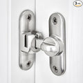 3 Pcs Silvery 90/180 Degree Sliding Door Latches,Zinc Alloy Flip Latch | Barn Door Latch,Cabinet Lock,Right Angle Door Lock,for bedroom,cabinet,drawer,Gardens,Wine Cabinet,garage,window,Pet Cage by Wocoe