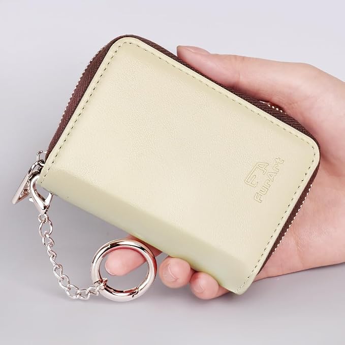 FurArt Zipper Wallet Women RFID Credit Card Holder keychain Wallet | ID Window RFID Blocking Compact Small business 15/16 slots - Image 4