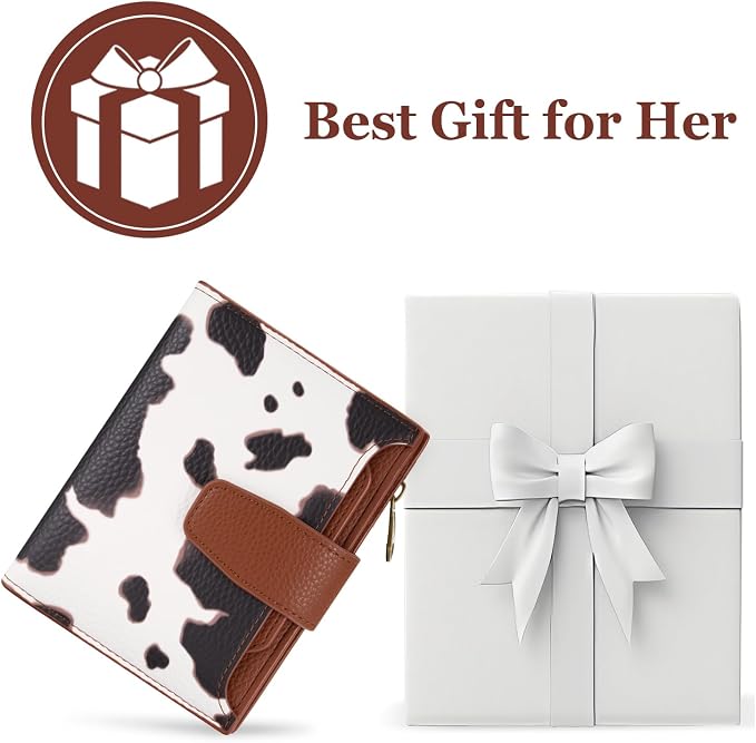 Small Wallet Women RFID Blocking Soft Leather Bifold Compact Card Holder Wallet for Women with Zipper Coin Pocket 4 ID Window - Image 7