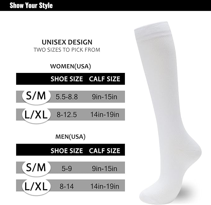 fenglaoda Compression Socks for Women Men 3 Pairs Graduated Compression Support Circulation Socks for Nurses - Image 3