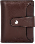 BOSTANTEN Leather Womens Wallet Small RFID Blocking Credit Card Holder | Removable ID Window, Zipper Coin Pocket, Bifold, Minimalist, Fits Small Purses, Daily Use, Ladies Gifts, Coffee by BOSTANTEN
