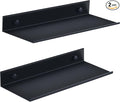 HNVNER Adhesive Shower Caddy Shelves 30cm, Metal Bathroom Wall Shelf | Black Floating Shelves 2 Pack, Renter-friendly, Drill/No Drill, Aerospace Aluminum, Rustproof & Waterproof, Supports 5kg by HNVNER