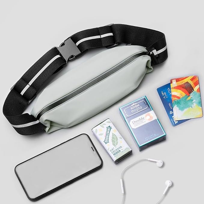 Running Belt for Men, Water Resistant Fanny Pack for Women, Cycling Exercise Travel, Reflective Strips Suitable for Night, Slim Adjustable Size Running Belt Bag for iPhone 17 16 15 Samsung (Pink) - Image 2
