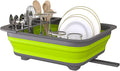 THANSTAR Collapsible Dish Drying Rack for RV Campers Portable Dinnerware Drainer Organizer for Kitchen Travel Trailer-Green by THANSTAR