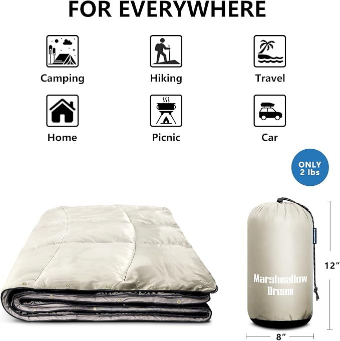 Camping Blanket, Puffy Blanket Lightweight Windproof Water Resistant for Outdoors,Hiking, Backpacking,Beach,Car,Picnic,Stadium - Image 5
