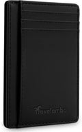 Travelambo Slim Wallet Front Pocket Minimalist Leather RFID Blocking Medium Size by Travelambo