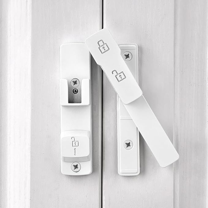 2 Packs White 180 Degree Barn Door Lock,Flip Gate Latches Hardware | Zinc Alloy Door Lock,Sliding Door Latches,for bedroom,drawer,pet enclosures,cabinet,garage,window - Image 5