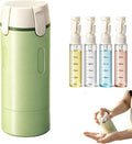 4 in 1 Travel Dispenser Bottle, 30ML Leak Proof Travel Size Toiletries Containers with Labels & Scale, Portable Refillable Travel Bottles for Shampoo Lotion Conditioner Cream, Carry Friendly(1 Green) by Unknown