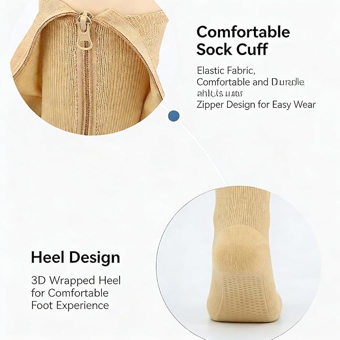 Utaly Zipper-Compression-Socks for Women & Men 15-20mmHg Knee-High Compression-Stockings Support Hose - Image 5