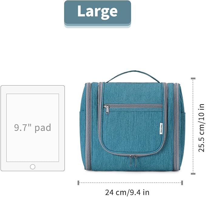 Narwey Hanging Toiletry Bag for Women Travel Makeup Bag Organizer Toiletries Bag Men for Cosmetics Essentials Accessories (Large, Teal) - Image 7
