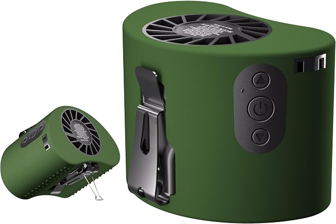 AddAcc Portable Waist Fan, 10000mAh Battery Operated, Rechargeable Clip On Belt, 10 Speed, 12000RPM Strong Airflow, Max 24H Working Time, Personal Shirt fan for Outdoor Work Jobsite Farms by AddAcc
