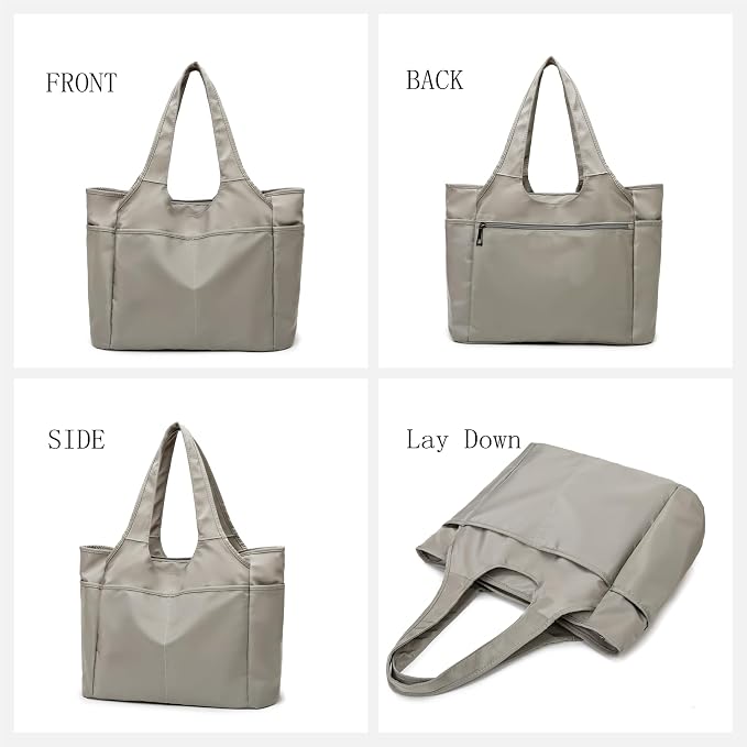 SOYMWIN Tote Bag for Women,Large Tote Bag with Compartments and Multiple Pockets,Quilted Shoulder Bag for Travel Work Sports | Large - Image 4