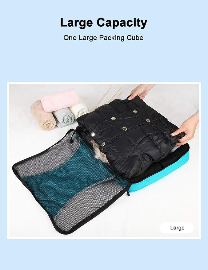 GOX Ultra Light 5 piece Packing Cubes Travel Luggage Organizer 1 Large 2 Medium 2 Small - Image 7
