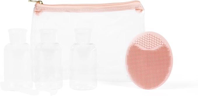 MIAMICA TSA Compliant Travel Bottles and Travel Toiletry Bag – Includes 12 Pieces – 7.55" L x 7.4" W x 1.8" D, Clear – Cute Travel Gifts - Image 2