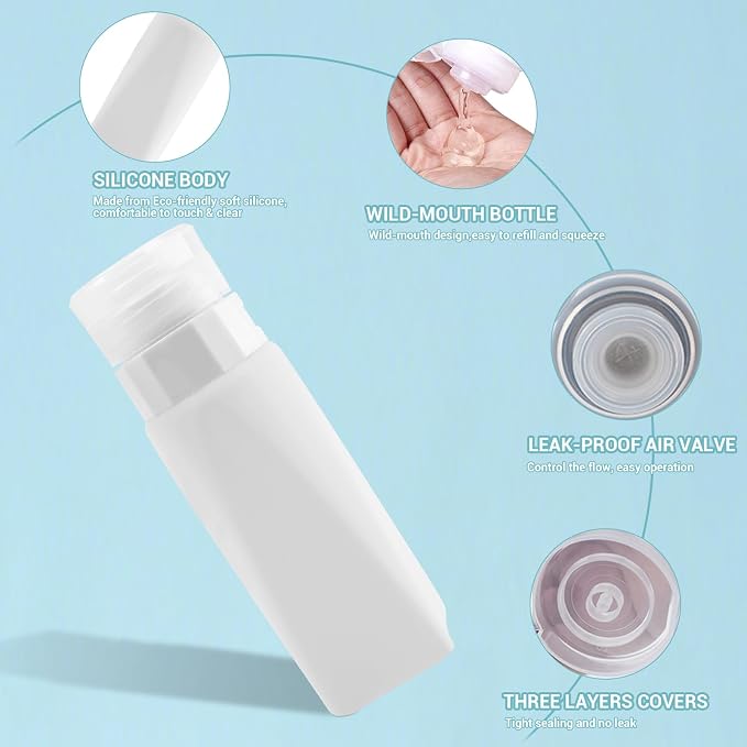 Travel Bottles Leak Proof,3 oz TSA Approved Silicone Squeezable, Refillable Containers Set for Toiletries Shampoo Conditioner Lotion (travel bottles black) - Image 6