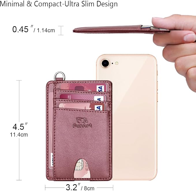 FurArt Slim Minimalist Wallet RFID Credit Card Holder for Men | slim minimalist compact rfid id window thin - Image 7