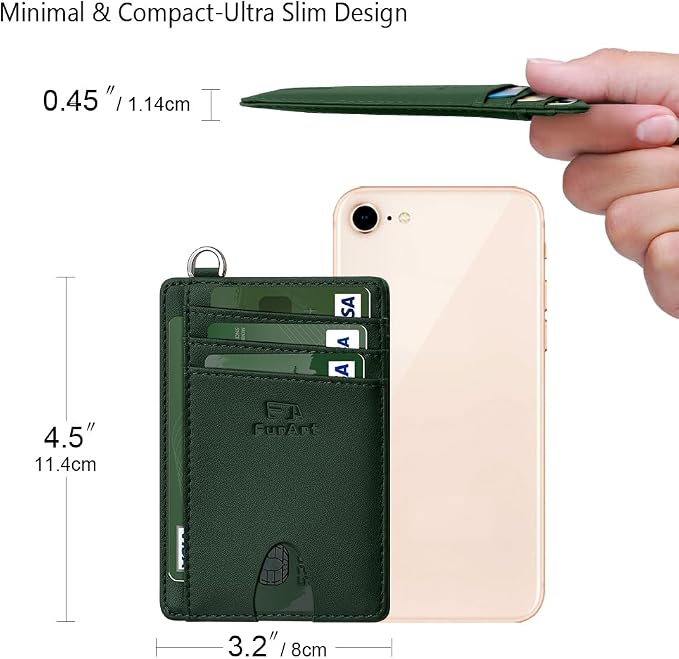FurArt Slim Minimalist Wallet RFID Credit Card Holder for Men | slim minimalist compact rfid id window thin - Image 7