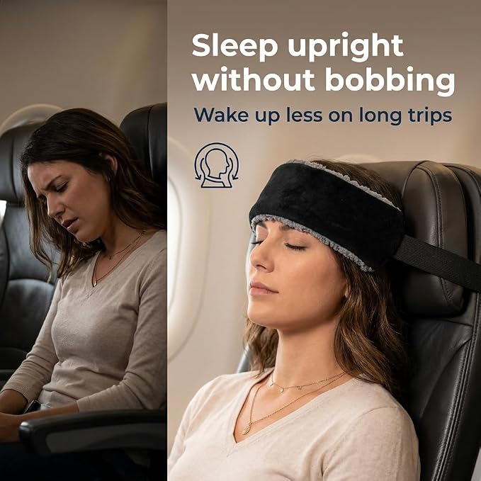 SeatSleeper Travel Pillow Alternative Stops Bobbing | Airplane Head Straps and Car Support Head Band | Travel Upright with Less Neck Strain | Super Comfy, Small & Compact - Image 6