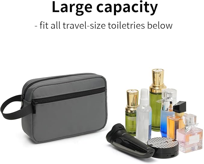 Travel Toiletry Bag for Men & Women, Hanging Cosmetic Organizer | Water-Resistant Fabric, Sturdy Handle, Lightweight Dopp Kit – Bathroom Toiletries, Makeup, Shaving, Grooming & Accessories - Image 4