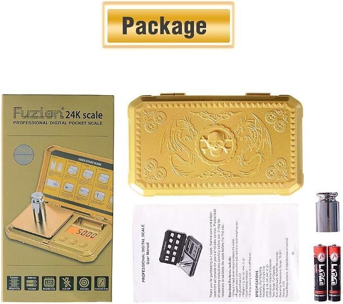 Fuzion Digital Gram Scale 200g/0.01g, Gold Scale for Jewelers | Embossed Steampunk, Dragon & Pirate Design, Pocket Herb Scale with 6 Modes, Tare(50g Calibration Weight & Battery Included) - Image 7
