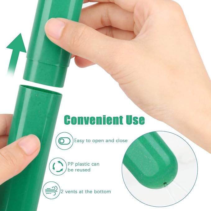 Hooqict 4 Pack Travel Toothbrush Case Portable Travel Toothbrush Holder Plastic Toothbrush Container Protector Cover for Traveling, Camping, Home, School, Business - Image 7