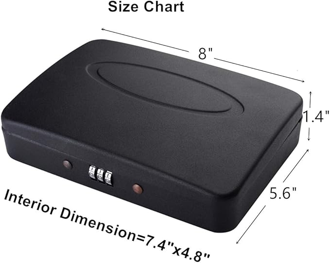 Portable Key Storage Lock Box,Travel Lockbox Safe with Combination Lock,Black - Image 3