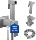 Arofa Built-in Hot and Cold Bidet Sprayer for Toilet, Warm Water Bidet | Wall-Mounted Design, Dual Control Modes, Leak-Free Hose, Feminine/Baby/Pet Wash, Cloth Clean & Rinse, Stainless Steel, Square by AROFA