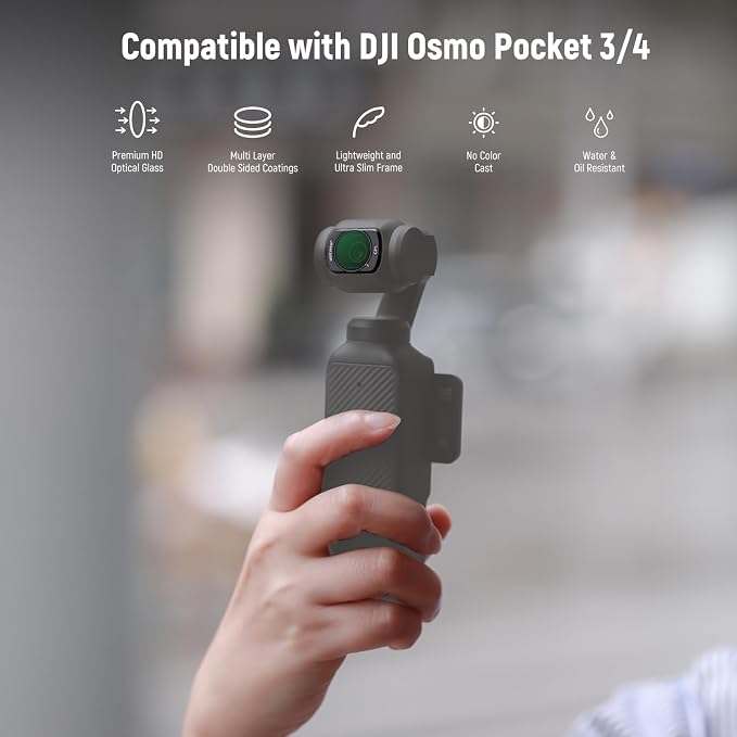 NEEWER Magnetic ND Filter Set Compatible with DJI Osmo Pocket 3 / Pocket 4 / Xtra Muse, 6 Pack ND16 ND32 ND64 ND256 CPL UV Lens Filter Accessories Kit - Image 2