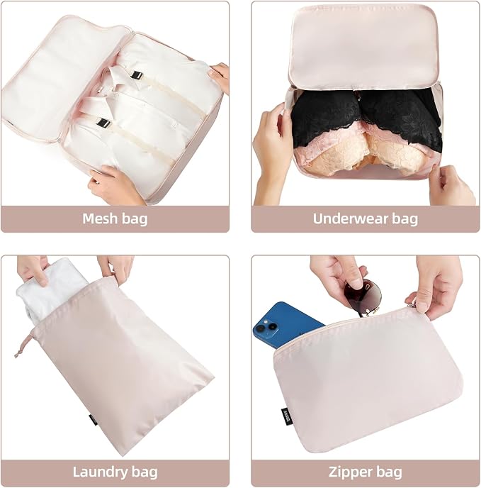 BAGAIL 6 Set/8 Set/10 Set Packing Cubes Various Sizes Packing Organizer for Travel Accessories Luggage Carry On Suitcase - Image 6