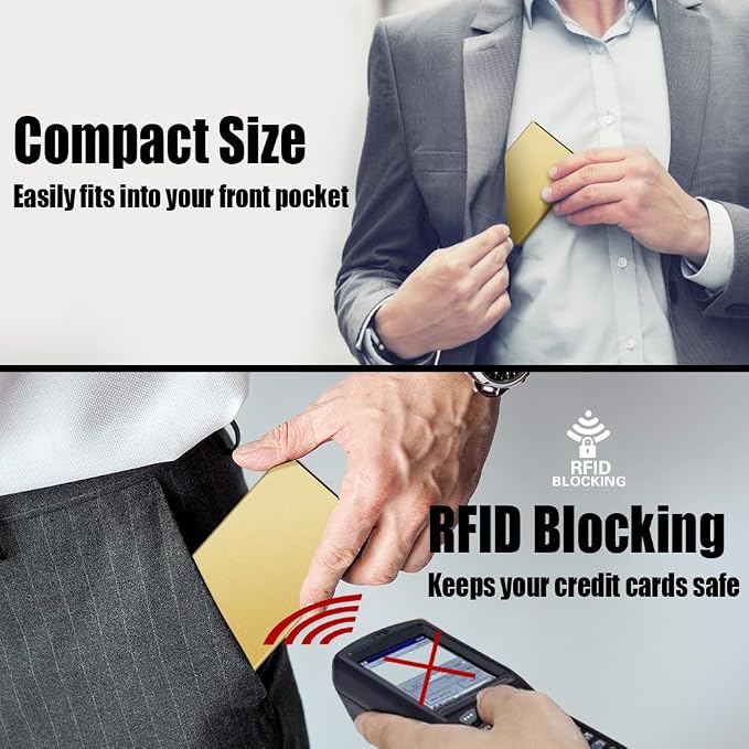 FurArt Slim Minimalist Wallet RFID Credit Card Holder for Men | slim minimalist compact rfid id window thin - Image 4