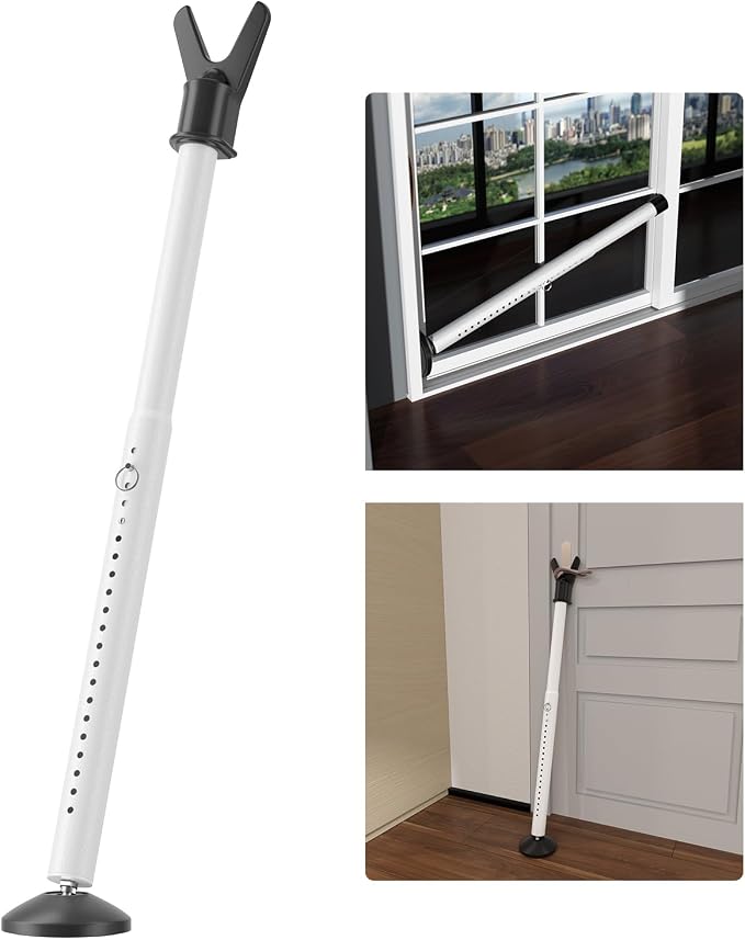 Door Security Bar 1 Pack, Heavy Duty Door Stoppers, 20-51 inch Adjustable | Sliding Glass Door Security Bar with Rubber Tips, Door Stop for Front Door, Portable Door Jammer for Apartment Dorm Travel by Keplrend